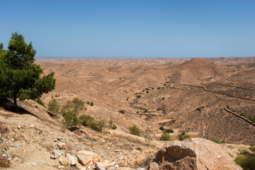 Desertic landscape in Tunisia used for simulate moon surface in films