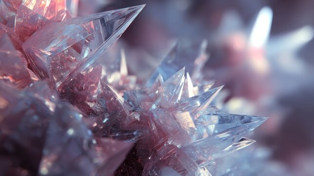 Close-up of sharp crystal clusters