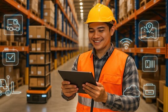 Warehouse operations efficiency logistics facility digital management organized environment employee engagement technology integration