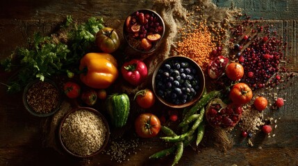 Vibrant Still Life - A Colorful Array of Fresh Produce.