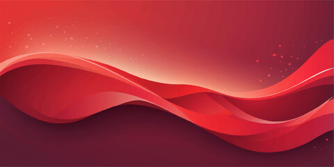 Dynamic flowing red waves form an abstract backdrop, a vibrant illustration of a curved line pattern