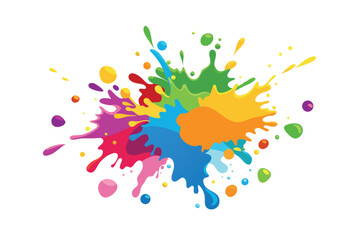 Colorful paint splash vector background, multicolor liquid design