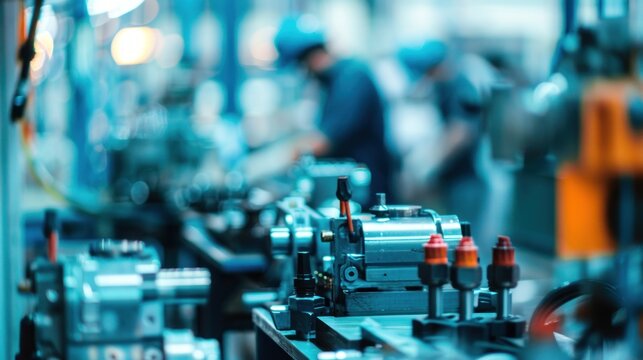 Manufacturing facility industrial machinery in production environment