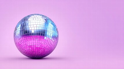 Disco ball on a pink background
