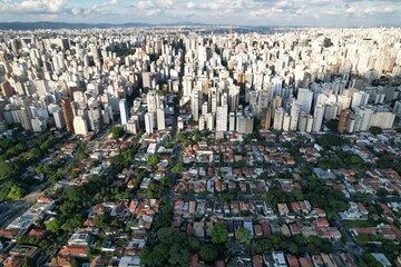 Urban landscape of Sao Paulo showcasing modern architecture and greenery
