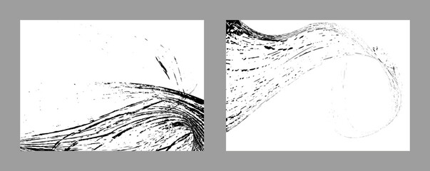 Strokes of black paint on a white background. Set of two templates. Graffiti element. Design template for the design of banners, posters, booklets, covers, magazines. EPS 10