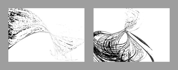 Strokes of black paint on a white background. Set of two templates. Graffiti element. Design template for the design of banners, posters, booklets, covers, magazines. EPS 10