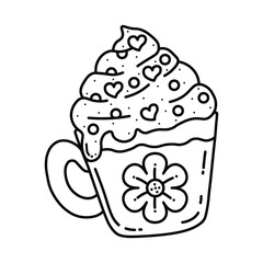 Sweet and Desserts vector illustration line art drawing, Bold And Easy Sweet Treats Coloring Pages, Printable Designs, Bold Outline Illustrations,