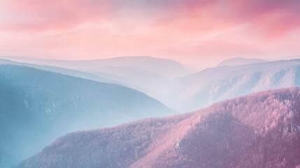 Pastel Mountain Landscape Layered Hills, Pink Sky, Dreamy Composition, Landscape Photography Landscape Photography, Nature Photography