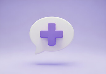 Fototapeta premium Abstract purple plus icon centered soft gradient background minimalist design