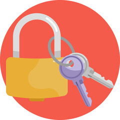 A classic lock with a brass body and shackle for safeguarding valuables.