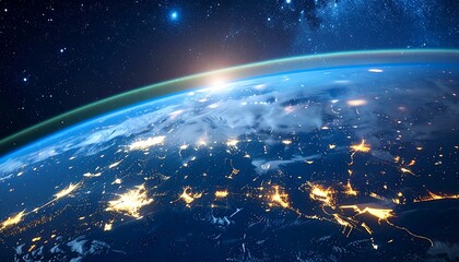 Earth from space, night view