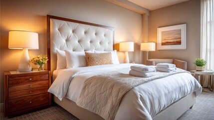 Elegant Bedroom Interior with Luxurious Bed and Decor