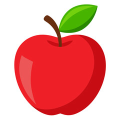 Red apple fruit illustration for healthy eating and nutrition education, apple clip art vector image