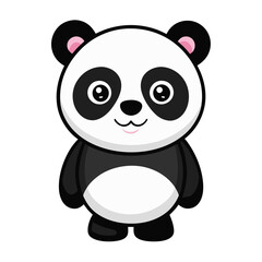 Cartoon panda bear illustration cute animal drawing vector graphic adorable panda design for kids and adults