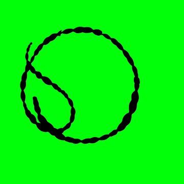 Hand-Drawn Animated Circle Scribble for Motion Graphics, UI/UX, and Video Element with Alpha Channel,Circle highlight green screen animation 