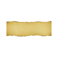 Old, torn paper with uneven edges isolated on a white background, useful for texture.
