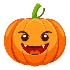 Cartoon halloween pumpkin vector illustration with scary face pumpkin illustration design art