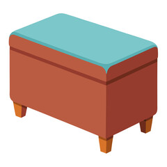 Rectangular ottoman with storage and blue cushion furniture home decor interior design idea stool