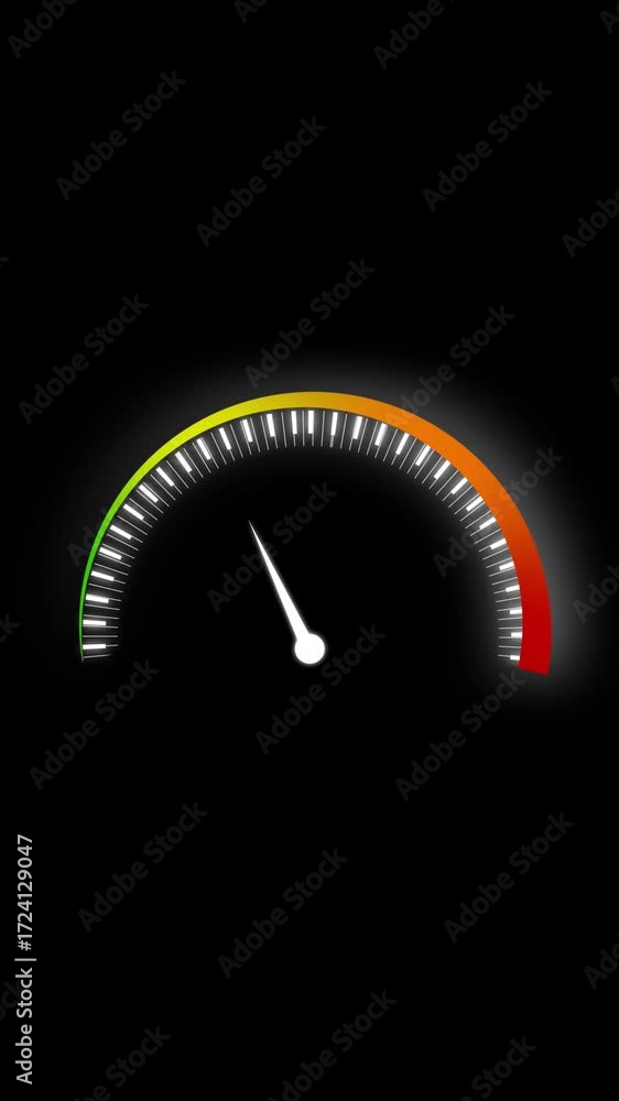 Poster transitioning scale measurement chart animated gauge meter vertical video. data visualization gauge 