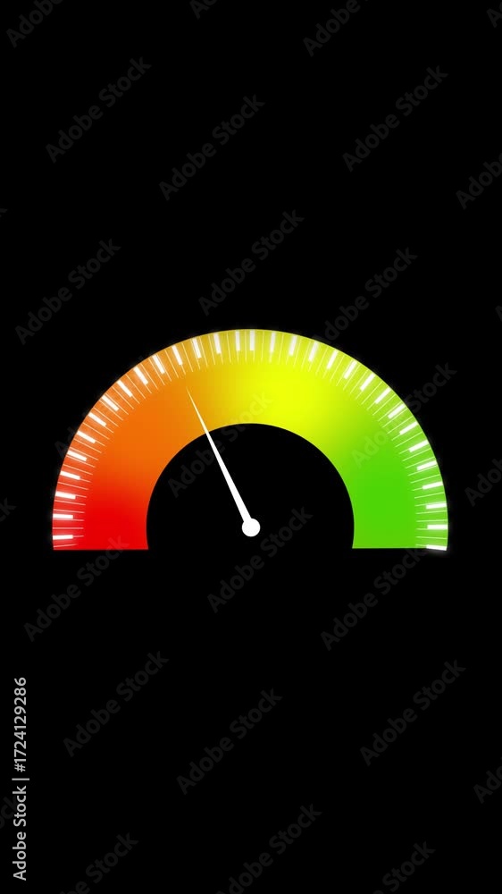 Poster data analysis infographic animated gauge meter progress indicator vertical video. vertical video ani