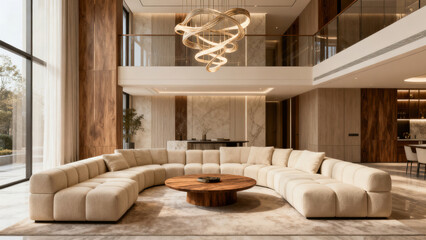 Luxurious Modern Beige Living Room