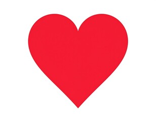 Simple red heart shape on white background (1)