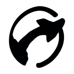 Dynamic Arrow Symbol Encircling Creative Path Depicting Innovation and Future Orientation Embodying a Forward Thinking Approach within a Circular Design