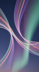 Wallpaper with abstract flowing light streaks with glowing particles on dark background