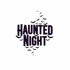 Haunted night bats halloween spooky dark scary october celebration fright horror creepy eerie frightful night