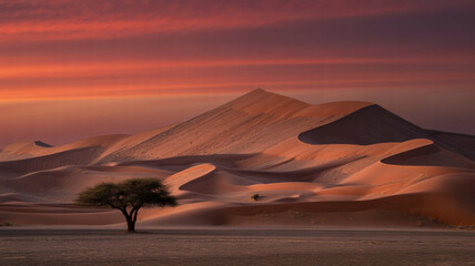 sunset over the desert