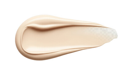 A creamy cosmetic foundation swatch isolated on a transparent background