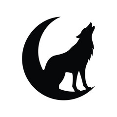 silhouette vector illustration of a wolf