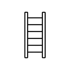 Simple black line ladder icon