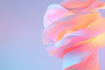 Soft swirling forms create an ethereal ambiance with vibrant pas