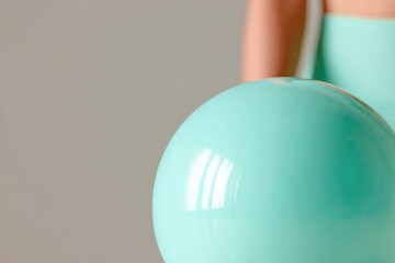 Soft mint-colored ball held by person in athletic attire, emphas