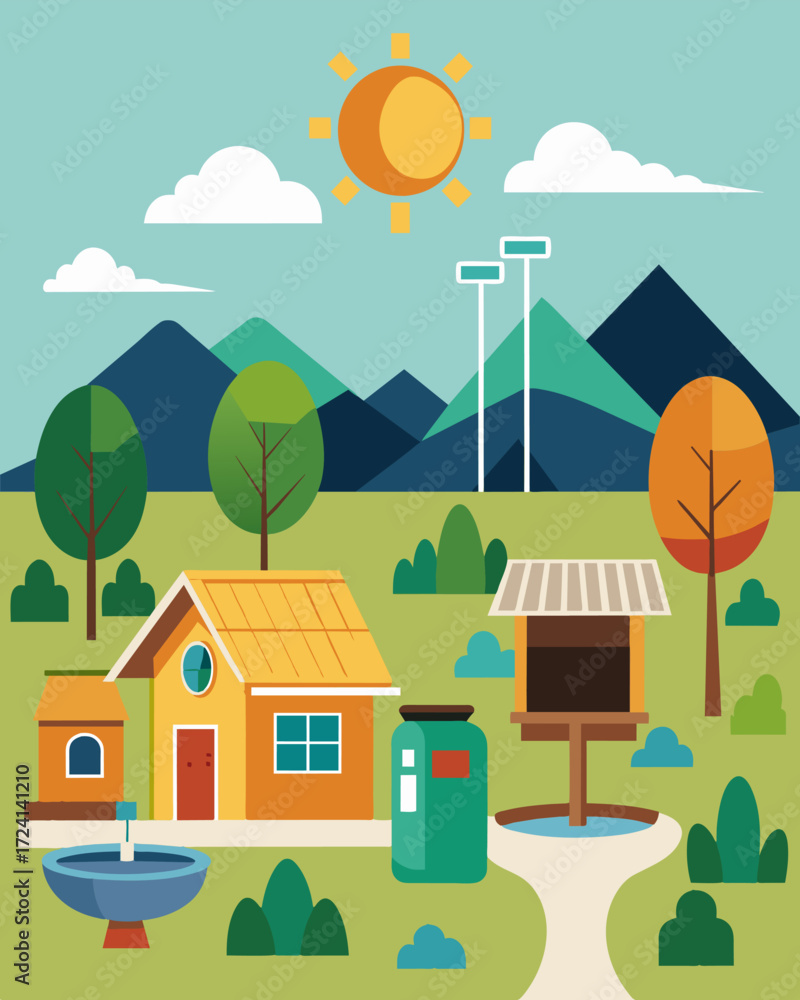 Poster a small village in a developing country has been provided with solarpowered public s improving sanit