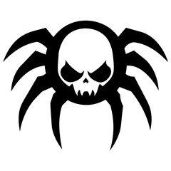Halloween Poisonous Skull Spider Solid Illustration