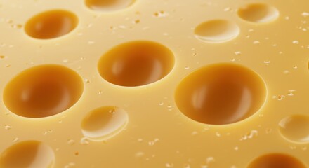 Close-up of cheese with large drops of liquid on its surface.