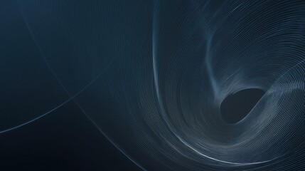 Abstract spiral vortex with thin glowing lines creating dynamic depth effect on dark minimal background