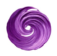 A vibrant purple paint swirl spins in a circular motion.