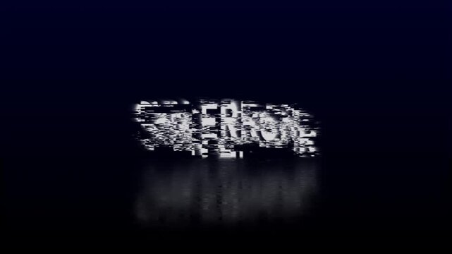 White Syn Error Text with Digital Glitch Reflection on Dark Background computer technology