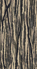 Seamless camouflage pattern with bark texture for hunting and outdoor apparel