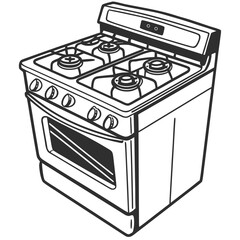 gas stove isolated on white background