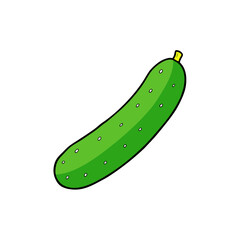 Illustration of a green pickle on transparent background