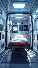 Empty ambulance interior
