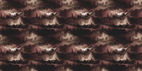 Moody ombre blur tie dye effect seamless border pattern. Wavy liquid paint flow banner edging background in bold hippy style. Striped wash tape textur for continuous design.