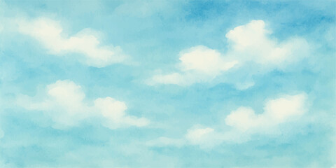 Obraz premium A vibrant blue sky dotted with fluffy white clouds, representing a beautiful and clear day with a sense of freedom