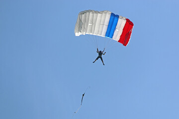 Paraglider releasing from a winch launch
