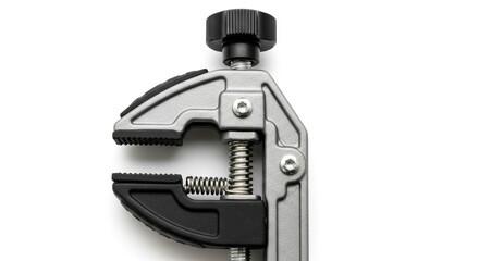 Adjustable pipe wrench tool isolated on white background